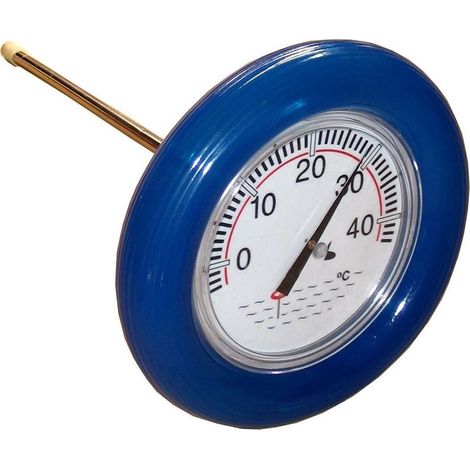 Memkey – Thermomètre De Piscine Avec Anneau Flottant Bleu – Boîtier En Plastique – Sonde En Acier Inoxydable – Grand Cadran 26.5 Cm