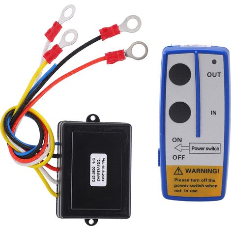 Télécommande Sans Fil Universelle Pour Treuil 12v 24v Avec Récepteur - Kit Interrupteur Pour Camion Jeep Atv Suv - Bleu