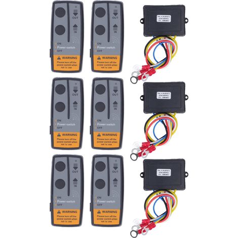 Lot 6 Télécommandes Universelles Sans Fil Pour Treuil Avec Récepteur 3 Canaux 434mhz Pour Atv Camion