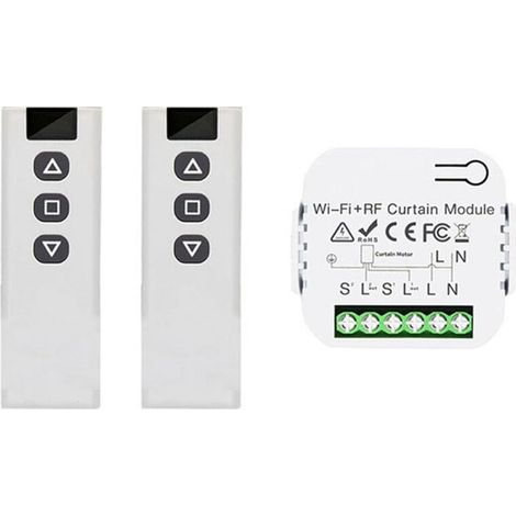 Interrupteur Volet Roulant Connecté Wifi 433mhz Compatible Smart Life Avec Télécommande 2 Canaux