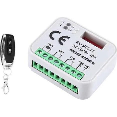 Interrupteur Universel Pour Ouvre-porte De Garage Avec Télécommande, Récepteur Multifréquence 300-868 Mhz Et Module Relais 2 Canaux 9-30 V