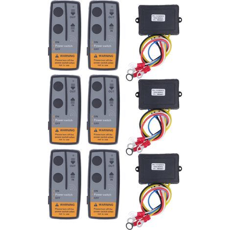 Lot De 6 Télécommandes Sans Fil Universelles Pour Treuil Avec Récepteur 3 Canaux 434mhz Pour Atv Camion