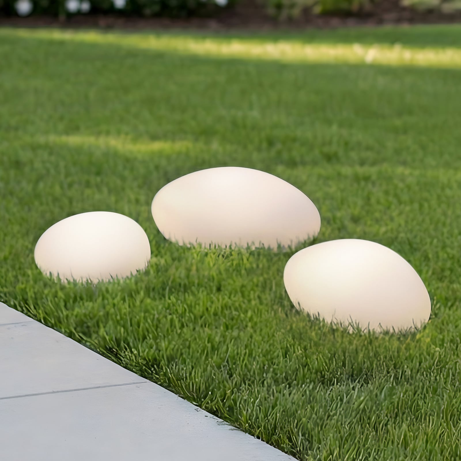 [neuwertig] B-ware Lindby Led Solar Dekoleuchte Liedra Rgbw Dimmbar 3er Set Gartenlampe Weiß