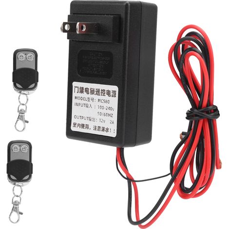 Alimentation 12v 2a Avec Télécommande Sans Fil, Transformateur Stabilisateur De Tension 100-240v Pour Serrure Électrique Et Prise Magnétique Us