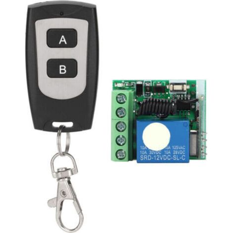 Télécommande Sans Fil - Récepteur Émetteur 433mhz - Pour Portail Garage Porte Électronique - 12v Dc - 2 Boutons - Lot De 1