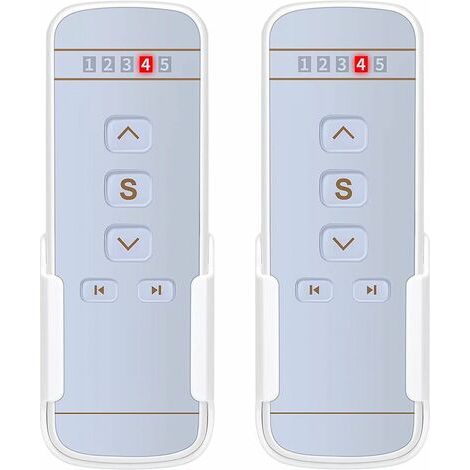 Telecommande Rts - 433.42 Mhz - 5 Canaux - Pour Moteurs Volets Roulants - Par Lot De 2