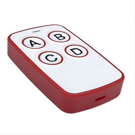 Télécommande De Portail - 300 Mhz - Copie Automatique - Compatible Portes De Garage Électriques - 4 Boutons - Rouge Et Blanc