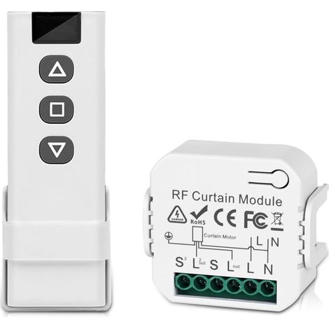1 Kit Commande Volet Roulant, Télécommande Rf, Récepteur Radio, Portée 100m, Pour Stores Et Moteurs Électriques