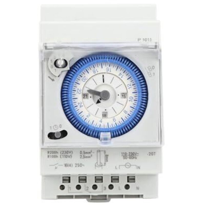 Mechanischer Pooltimer (16 A, 250 V), 24-stunden-timer Mit 15-minuten-intervallen Für Wasserheizung, Innen- Und Außenbeleuchtung
