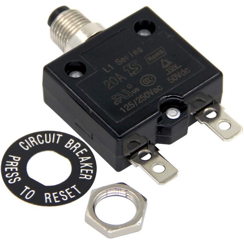 20-a-leistungsschalter, Optionaler Thermoschalter, 125–250 V Ac / 50 V Dc, Druckknopf-leistungsschalter Mit Überlastschutz