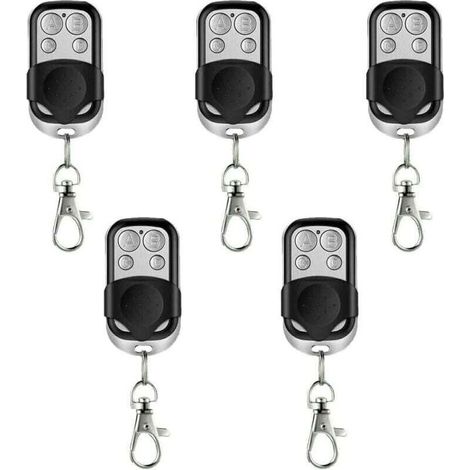 Ymyny Lot De 5 Télécommandes Universelles Auto-apprenantes Pour Portail Automatique Et Garage Fréquence 433,92 Mhz Avec Code Fixe Avec Batterie Incluse