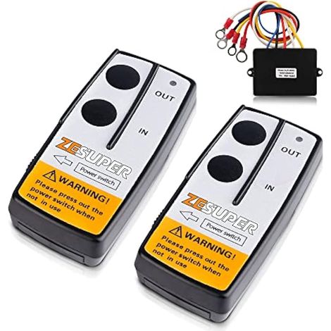 Zesuper Kit De Télécommande De Treuil Sans Fil Avec Récepteur 2 Pièces Pour Camion Atv Utv Suv 12 V 30,5 M