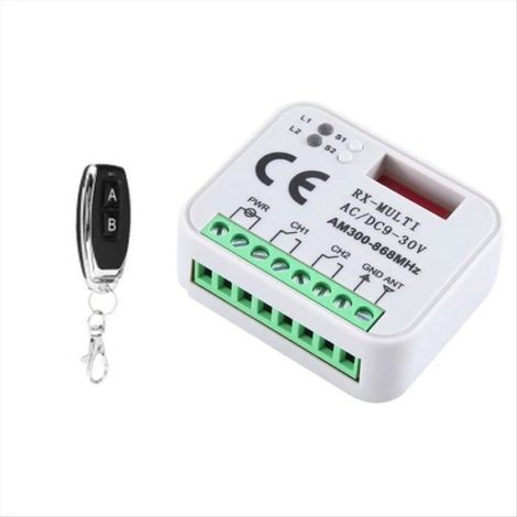 Interrupteur D'Ouverture De Porte De Garage Universel Avec Télécommande Rx Récepteur Multifréquence 300 868 Mhz Module Relais 9 30