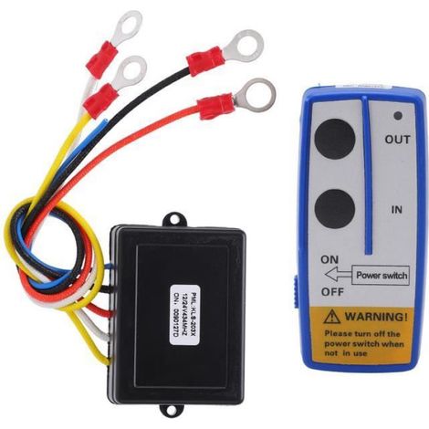 1 Kit Télécommande Treuil Sans Fil, Portée 23m, Récepteur 434mhz, Interrupteur Robuste, Pour Treuil 12v/24v