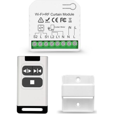 Module De Contrôleur De Volet Roulant Intelligent Sans Fil Avec Télécommande Rf 433 Mhz, Contrôle Wifi App Compatible Avec Le Contrôle Alexa/google Home App Et Commutateur Manuel