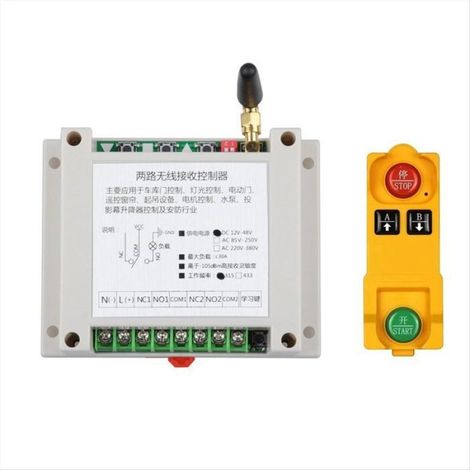 Télécommande Sans Fil Universelle Ac220v 380v 2 Canaux 433 Mhz Pour Contrôle De Moteur D'Usine Et Portail De Circulation