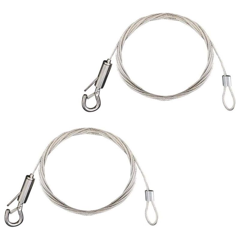 2 Stück Edelstahl-aufhängeseil Mit Spannvorrichtung Und Haken, Verzinktes Kabel 1,5 Mm X 2 M, Max. Traglast 30 Kg Für Bilderrahmen, Lampen, Bilderleisten, Spiegel, Vorhänge