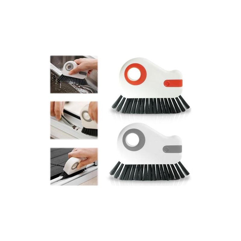 Rnemitery – 2-in-1 Reinigungsbürsten-set (2 Bürsten) – Steife Pet-borsten – Versteckter Schaber Für Fenster- Und Schiebetürschienen – Effektive Reinigung