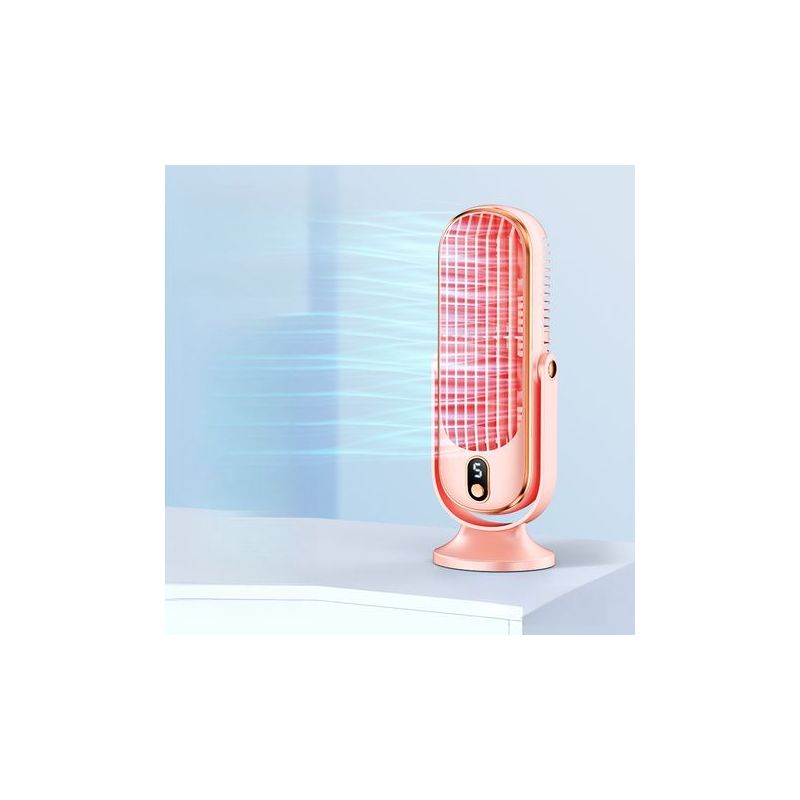 Tragbarer Tischventilator, Usb-anschluss, Wiederaufladbar, 5 Geschwindigkeitsstufen, Schreibtischventilator, Leiser Persönlicher Turmventilator, Geeignet Für Autos, Wohnungen Und Schlafzimmer, Rosa.
