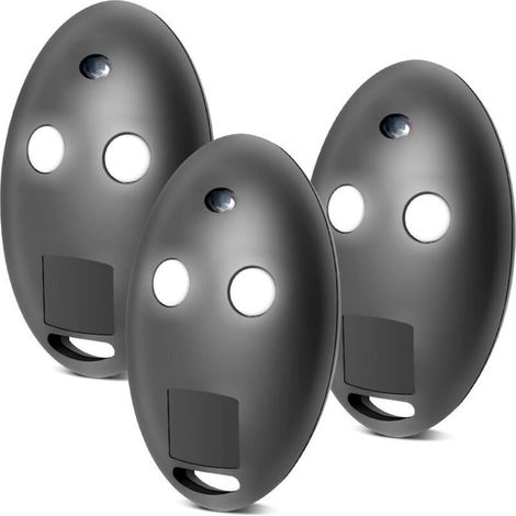 Télécommande Pour Porte Automatique 433 Mhz – Lot De 3, 2 Canaux, Code Tournant, Compatible Système