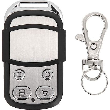 Télécommande Porte Garage - 433,92 Mhz - Compatible Mhouse Tx4 Tx3 Gtx4 - 4 Boutons - Abs - Noir Chrome - 1 Pièce