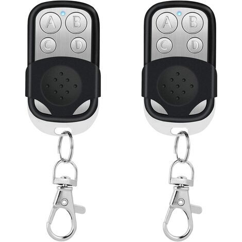 Télécommande Portail Universelle - 433,92 Mhz - 4 Boutons - Compatible Copie Code - Pour Portails Automatiques - 2 Pièces