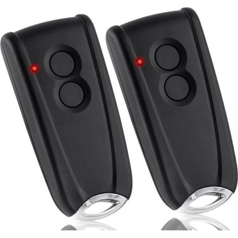 Lot De 2 Télécommandes Portail Garage 433,92 Mhz, 2 Boutons, Compatible Ecostar Rse2, Système D'Ouverture Universel, Clé