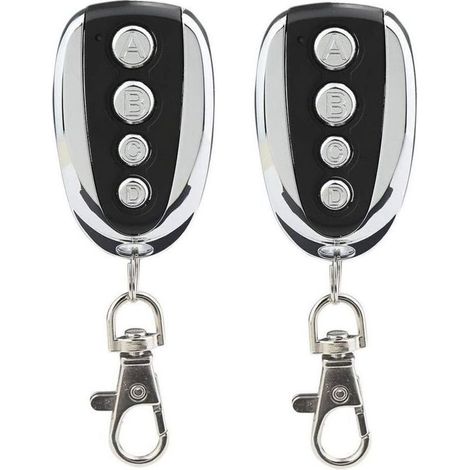 Lot De 2 Télécommandes Universelles Pour Porte De Garage Et Portail 433 Mhz Avec Quatre Canaux - Remplacement Idéal-crezuo