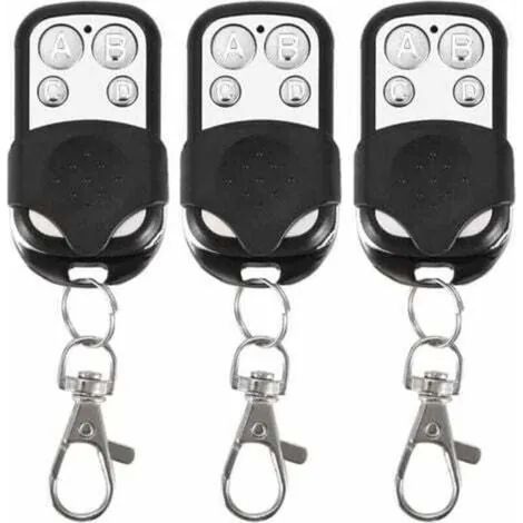 Ensemble De 3 Télécommandes Universelles Pour Portes Automatiques, Fréquence 433 Mhz, Code Fixe, 4 Boutons, Pour Jusqu'à 4 Portes.
