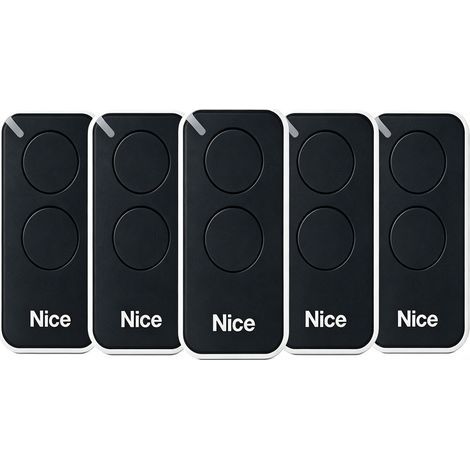Télécommande Nice Era Inti2 Noir – 2 Boutons – Fréquence 433,92 Mhz – Programmation Auto-apprentissage – Lot De 5