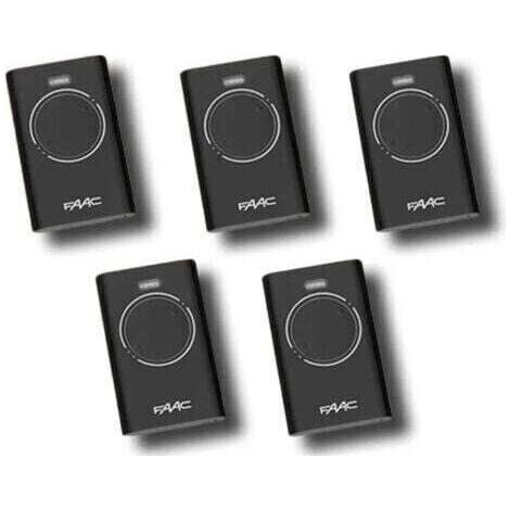 5 Pièces Télécommande Copiable Compatible Faac Xt2 868 Noir - Portail Automatique Garage
