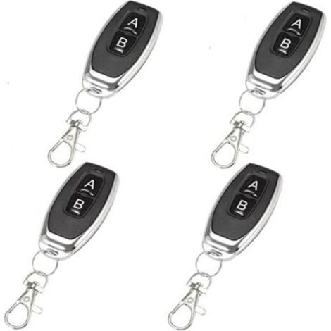 Télécommande Universelle 433 Mhz Pour Portail/garage – 4 Unités, Boutons Métalliques, Code Apprenant, Compatible Ab