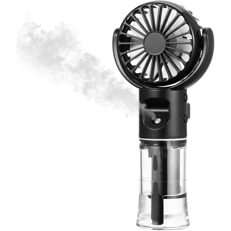 Wiederaufladbarer Tragbarer Mini-ventilator Mit Usb-anschluss, 4 Geschwindigkeitsstufen, Ideal Für Reisen, Büro Und Camping (schwarz)