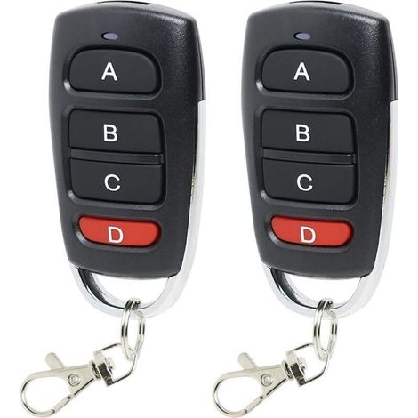 2 Télécommandes De Porte De Garage 433 Mhz Universelles, Copieur Sans Fil À 4 Boutons Pour Portail Électrique, Clonage Longue Distance