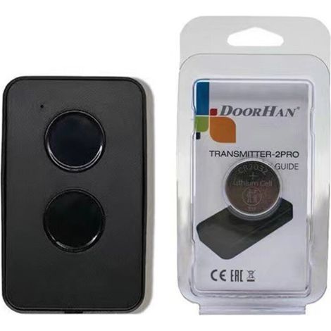 Telecommande Portail - 433,92 Mhz - Compatible Code Roulant - Pour Portail Et Porte De Garage - 2 Boutons - Noir - 1 Unite