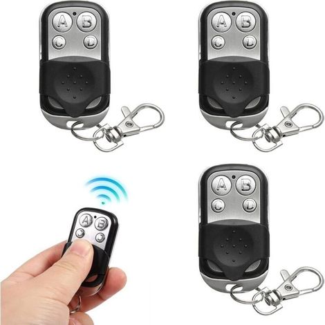 Lot De 3 Télécommandes Universelles 433 Mhz Pour Portail Automatique – Signal Sonore – Boutons Alphabétiques – Compatibles 4 Fonctions