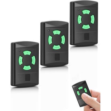 Lot De 3 Télécommandes Pour Émetteur Portatif Hörmann 26,975 Mhz, Hse2, Hsm2, Hsm4, Hs2/4/1, Bouton Vert, 4 Canaux, Télécommande D'Ouverture De Porte De Garage Pour Hsp4-c, Hsd2-a, Hsd2-c (3 Pièces)