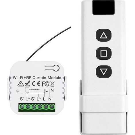 1 Kit Interrupteur Volet Roulant, Module Réception Rf 433mhz, Télécommande Sans Fil, Portée 100m, Pour Stores Et Rideaux