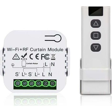 Kit Commande Volet Roulant - Télécommande Rf 433 Mhz + Module Récepteur Ip44 - Portée 100 M - Pour Volets Roulants Stores Auvents - 1 Pièce