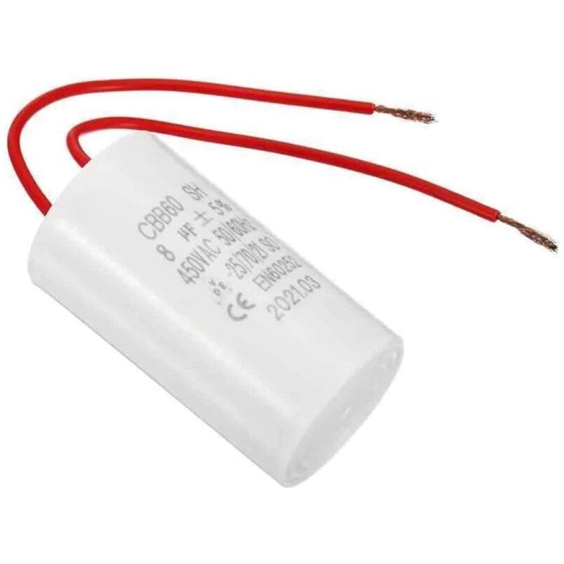 Cbb60 8µf 450v Ac 2-draht 12cm 50-60hz Polypropylen-folienkondensator Für Wasserpumpe