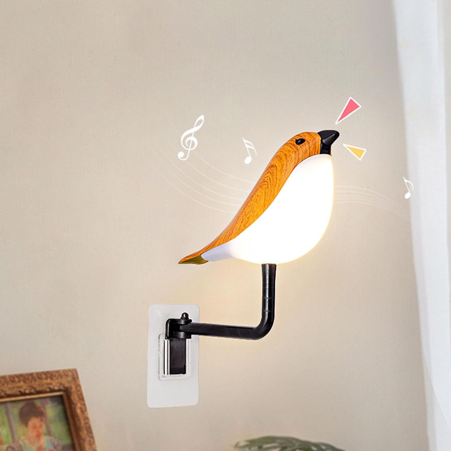 Vogelförmige Schreibtischlampe, Usb-aufladbar, Mit Soundeffekten, Nachtlicht Fürs Schlafzimmer, Mit Fernbedienung