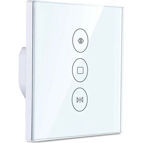 1 Interrupteur De Volet Roulant Wi-fi, Commande Vocale Alexa Google, Minuterie Programmable, Écran Tactile Verre, Maison Connectée