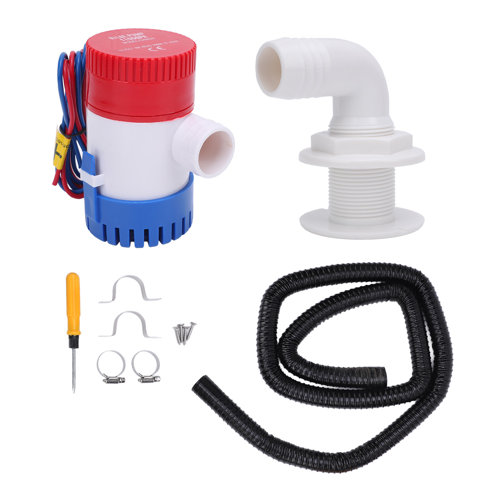 1100 Gph Dc12v Schwarzes Bilgenwasserpumpen-set Mit 1 1/8 Zoll Schlauch, Elektrisch, Für Boote, Wohnmobile Und Yachten.