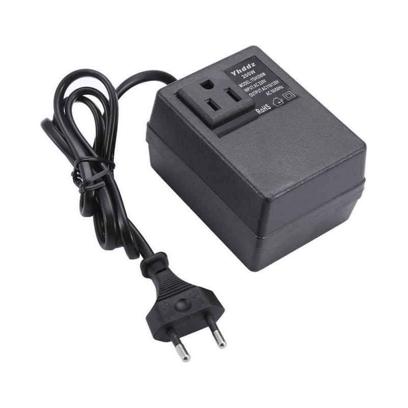 220 V Auf 110 V 200 W Spannungswandler – Schwarz – Netzteil Für Zuhause/reisen