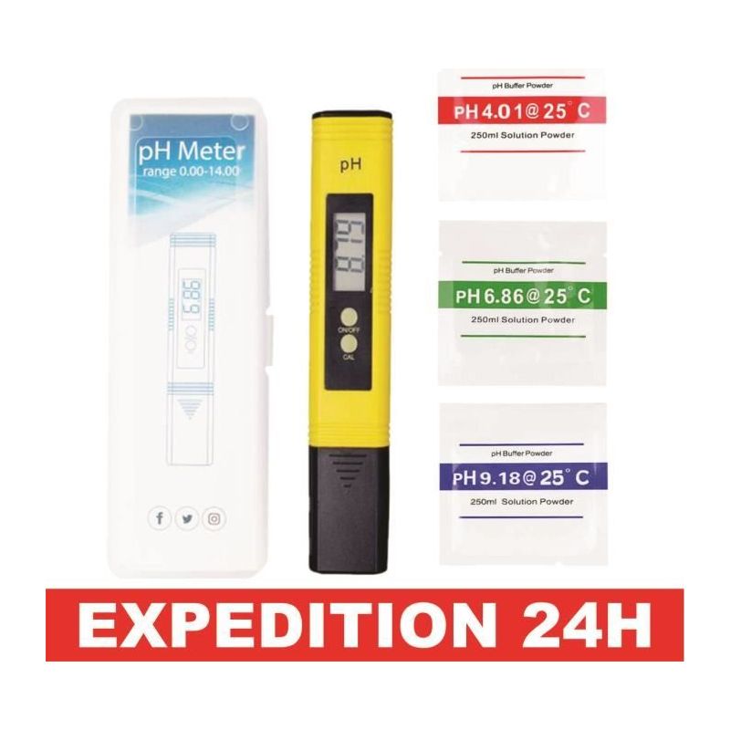 Digitales Ph-meter In Stiftform, Tragbares Digitales Lcd-wasserqualitätsmessgerät, Messbereich Ph 0–14, Messgenauigkeit 0,01