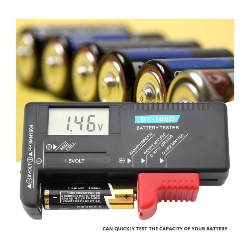 Batterietester – Bt-168d – Universell – Kompakt – Leicht – 1,5 V, Aa, Aaa, C, D, 9 V