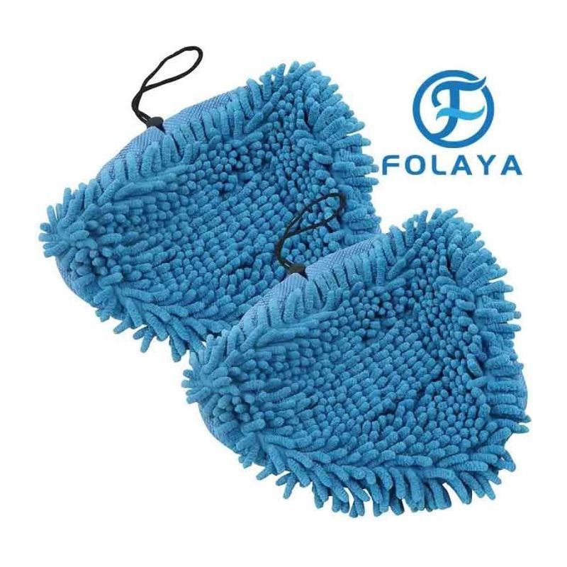 Folaya 2er-pack Ersatzbezüge Für Dampfreiniger - Waschbare Und Wiederverwendbare Chenille-mikrofaser