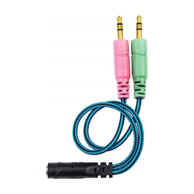 3,5-mm-adapterkabel, Stereo-audio-mikrofon-y-adapterkabel [1 X 3,5-mm-klinkenbuchse Auf 2 X 3,5-mm-klinkenstecker]