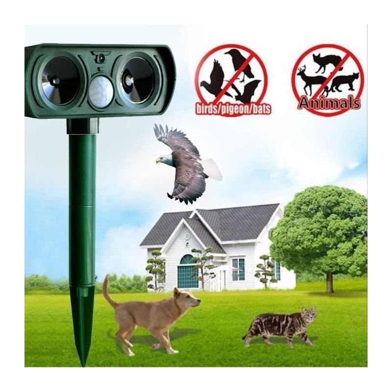 Ultraschall-tierabwehrgerät – Solarbetrieben, Wirksam Gegen Hunde, Katzen, Mäuse, Ratten, Kaninchen Und Rehe