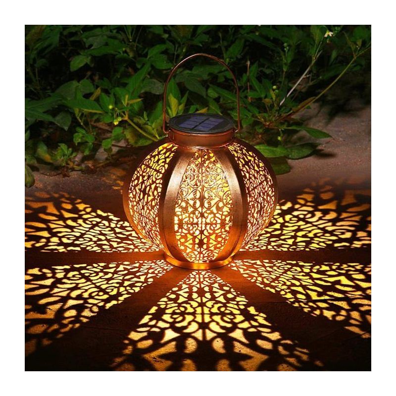 Große Solarlaterne, Garten- Und Außendekoration, Wasserdichte Solarleuchte, Dekorative Terrassenlampe Aus Metall